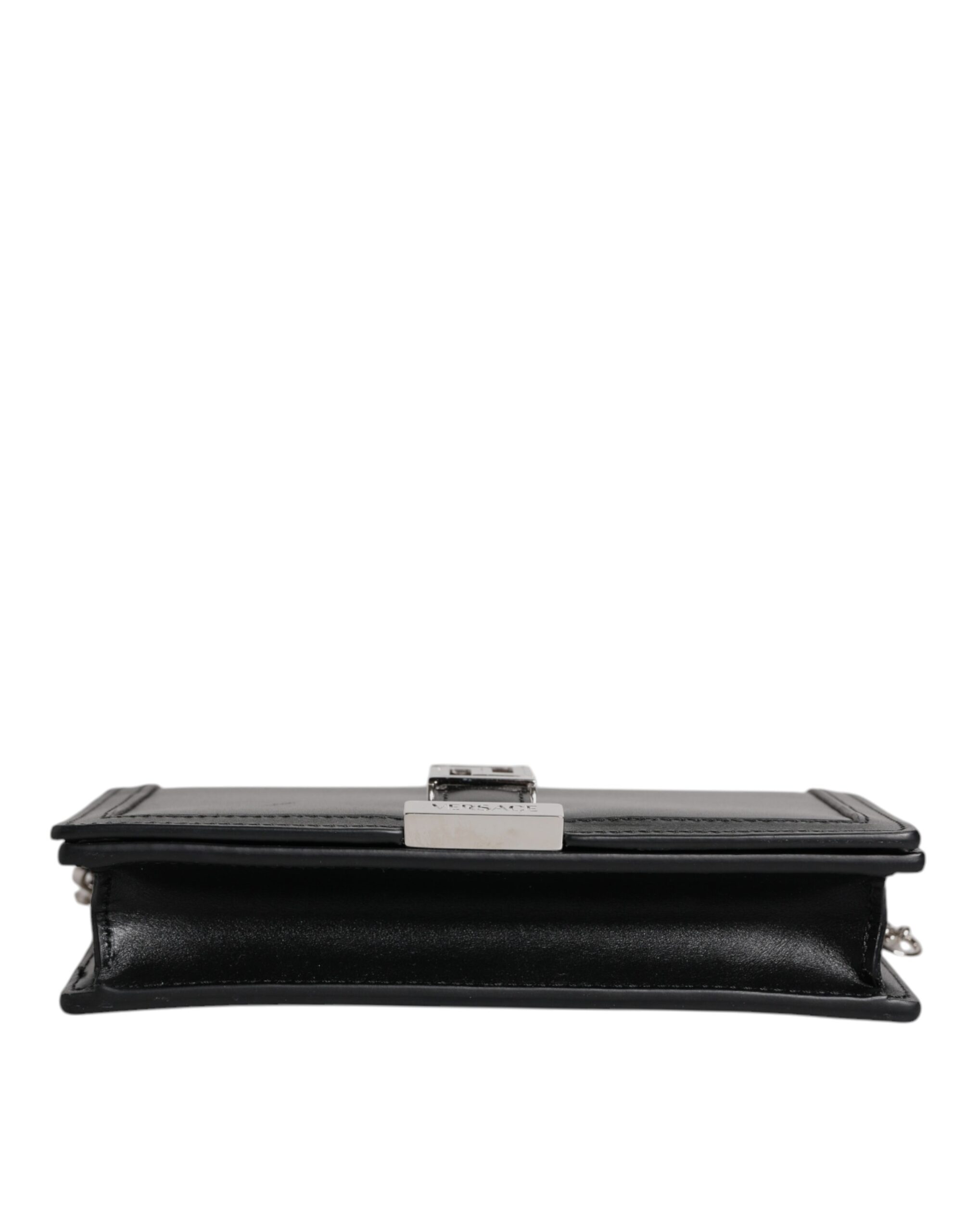 Versace Black Calfskin Leather Chain Strap Shoulder Crossbody Bag - Image 6