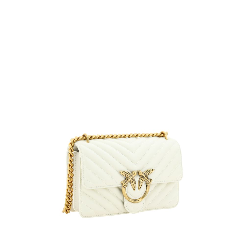 PINKO White Calf Leather Bos Taurus Shoulder Bag - Image 2
