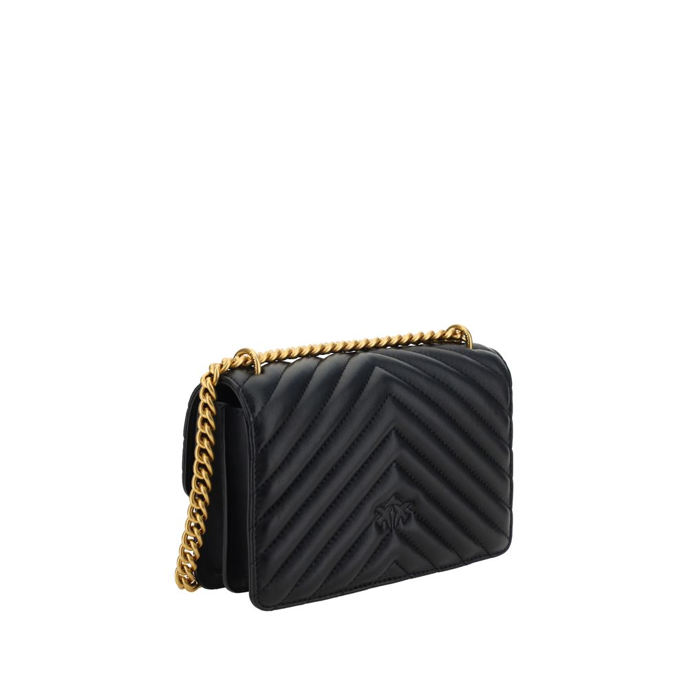 PINKO Black Calf Leather Bos Taurus Shoulder Bag - Image 3