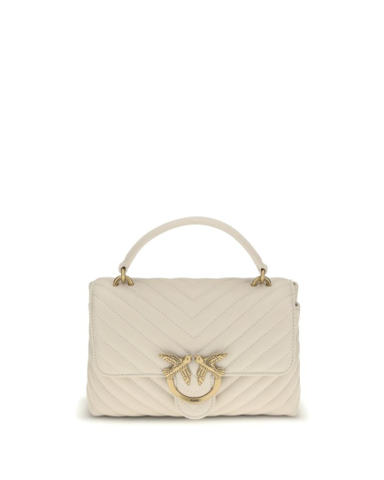 PINKO White Calf Leather Bos Taurus Handbag