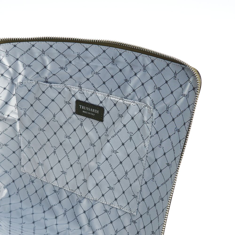 Trussardi Green Leather Men Clutch - Image 3