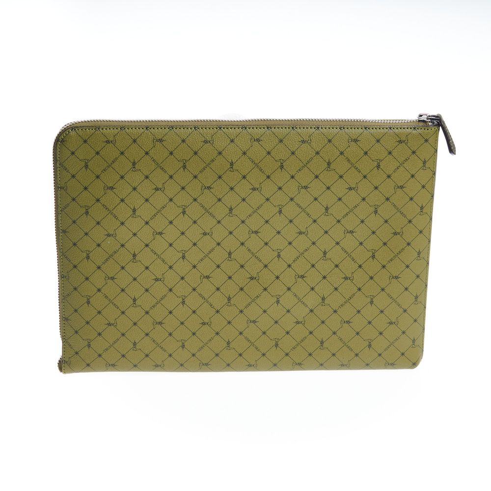 Trussardi Green Leather Men Clutch - Image 4