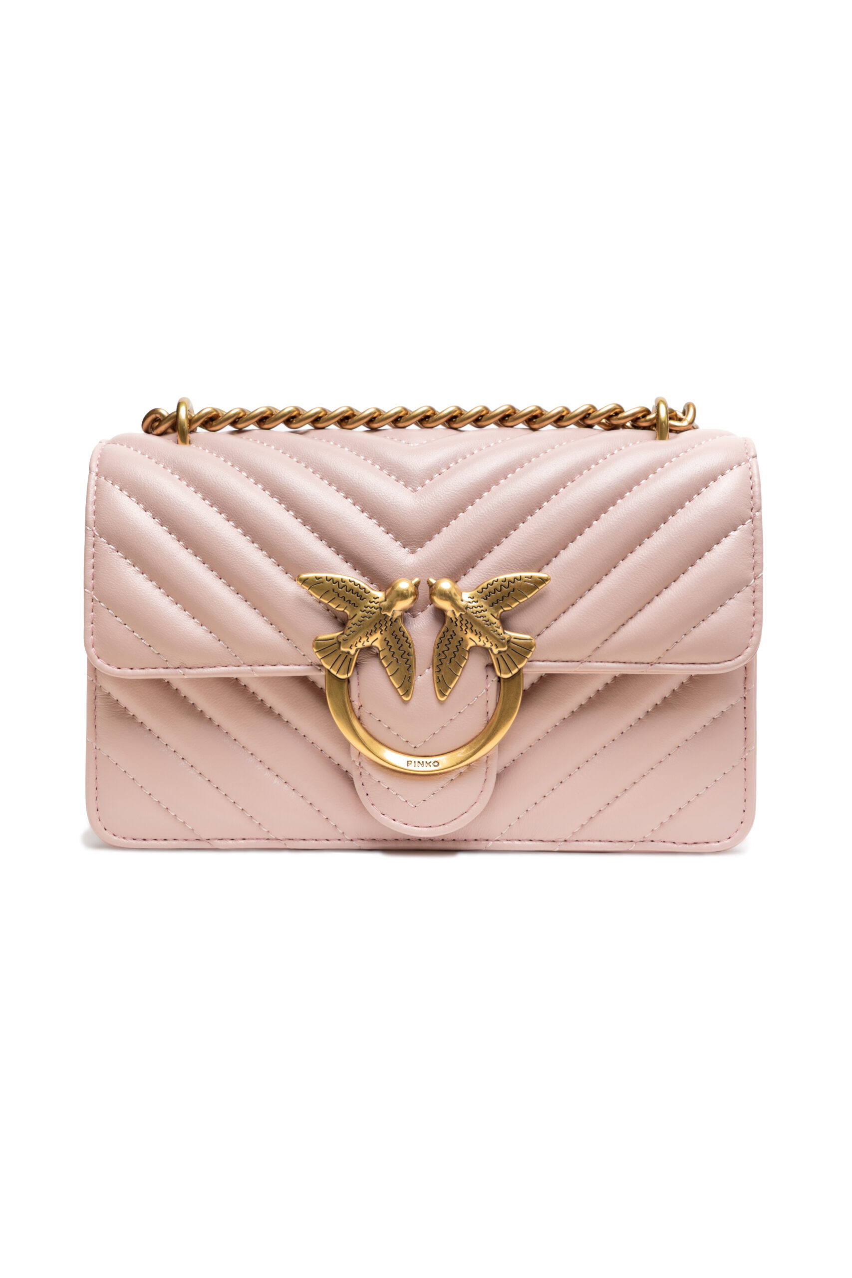 PINKO Powder Pink Love One Mini Shoulder Bag