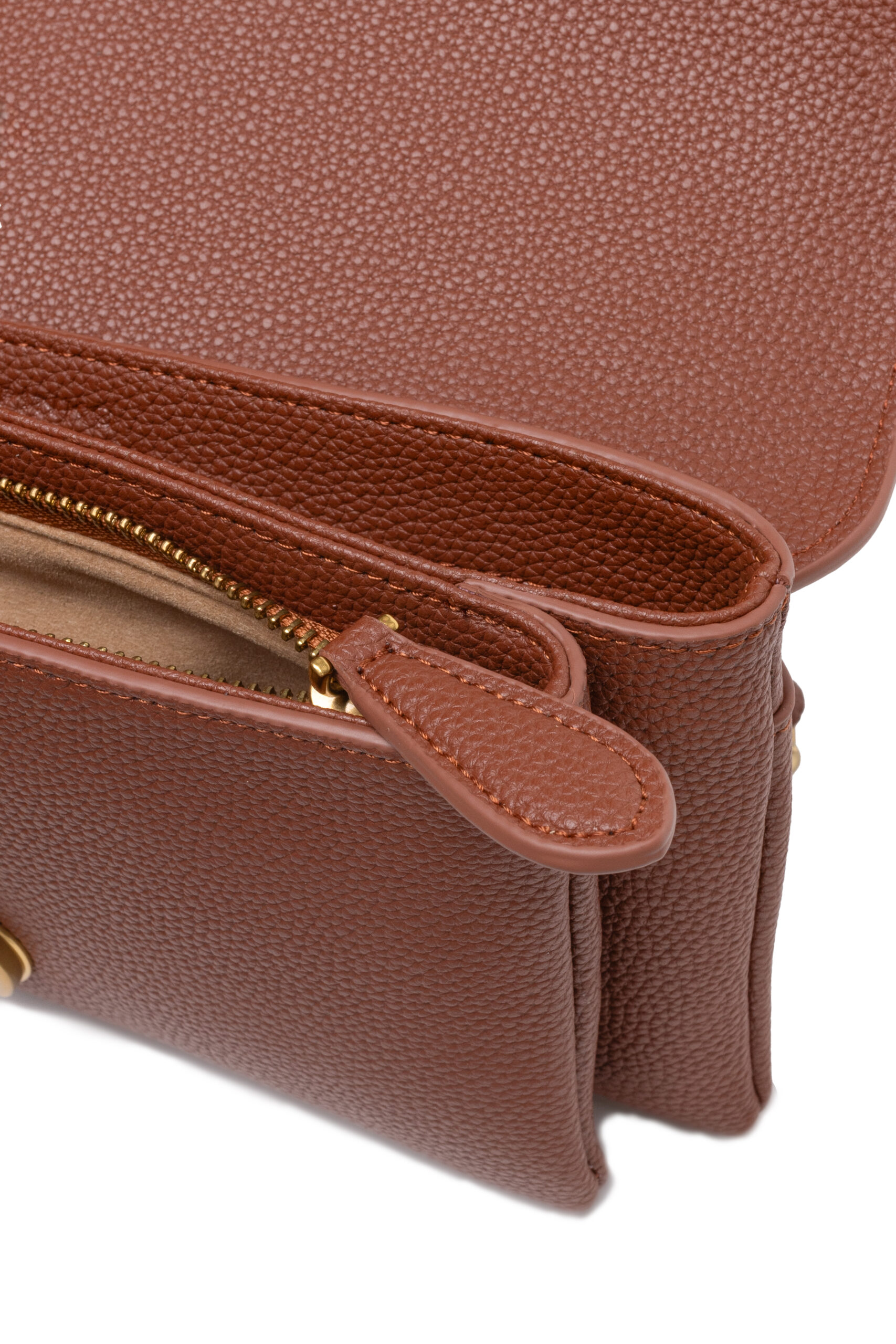 PINKO Brown Leather Love Boucle Riga Shoulder Bag - Image 4