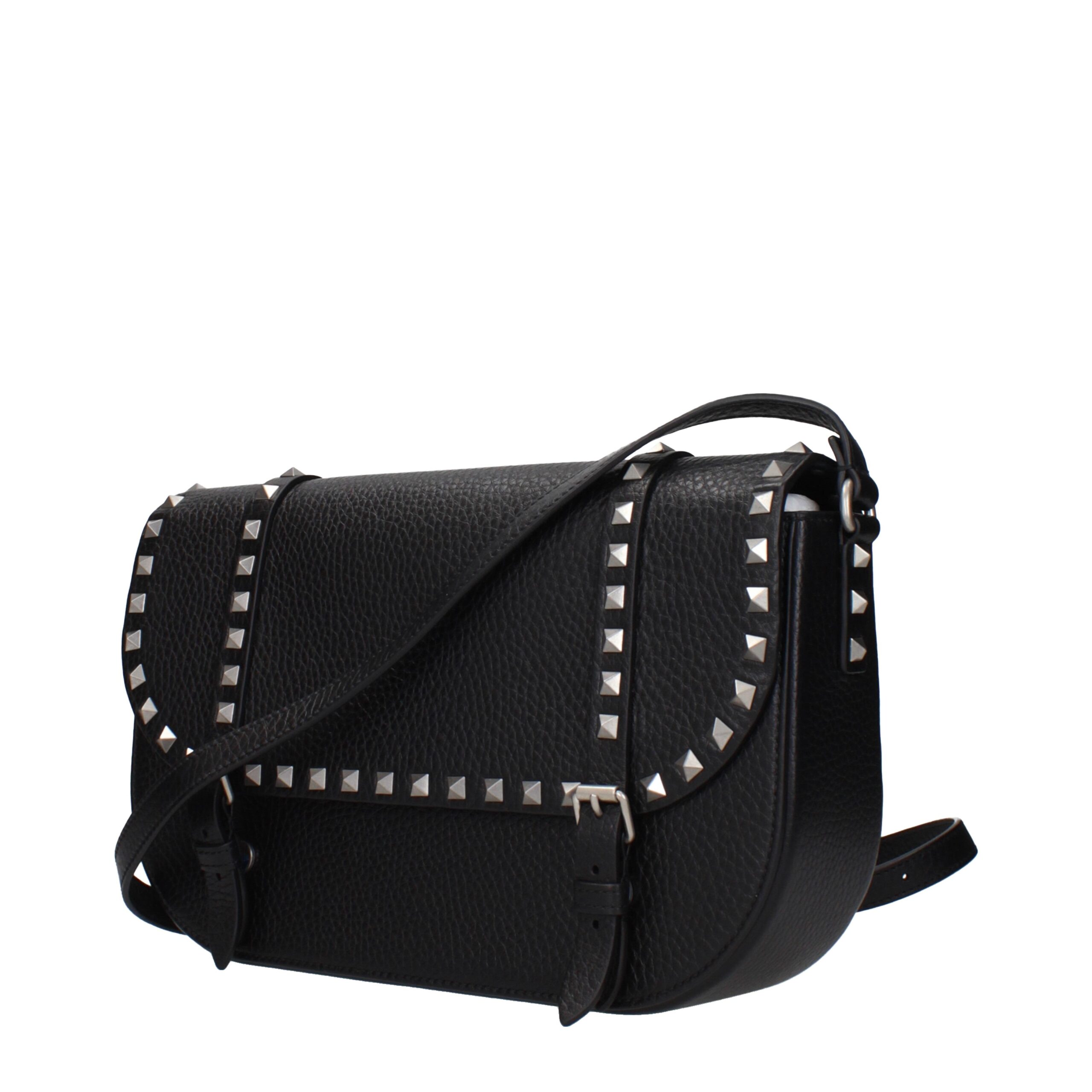 Valentino Garavani Black Leather Crossbody Bag - Image 2