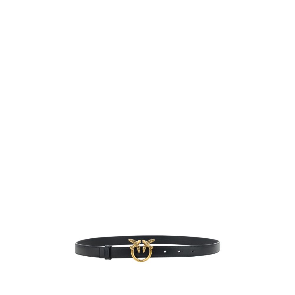 PINKO Black Calf Leather Bos Taurus Regular Belt - Image 2