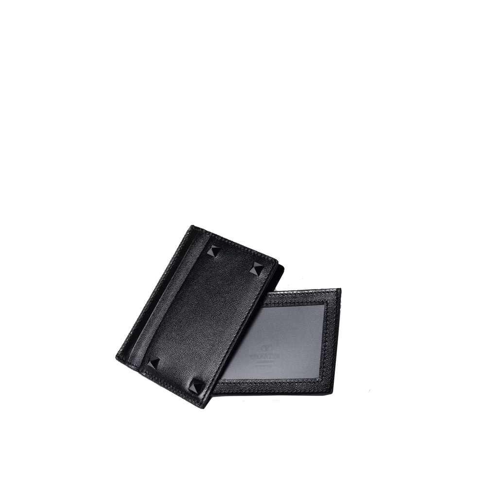 Valentino Garavani Black Calfskin Cardholder - Image 3