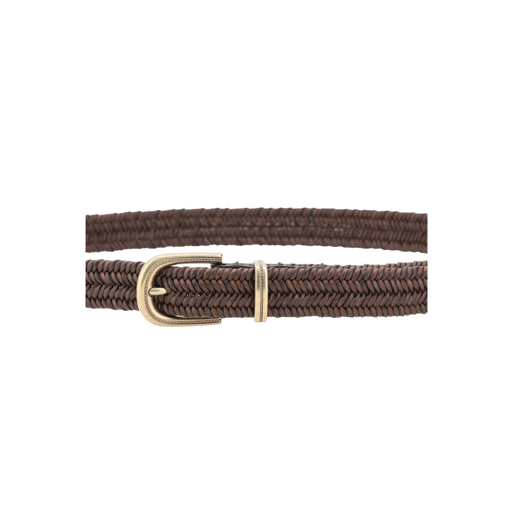 Brunello Cucinelli Brown Calf Leather Bos Taurus Regular Belt - Image 3