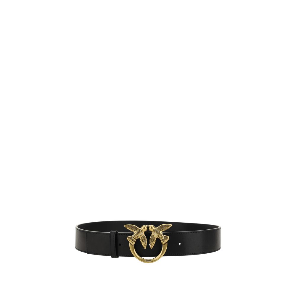 PINKO Black Calf Leather Bos Taurus Belt - Image 2