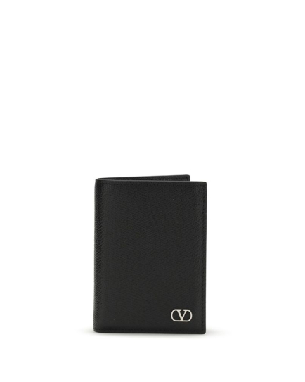 Valentino Garavani Black Calf Leather Bos Taurus Wallet