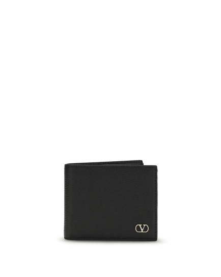 Valentino Garavani Black Calf Leather Bos Taurus Wallet