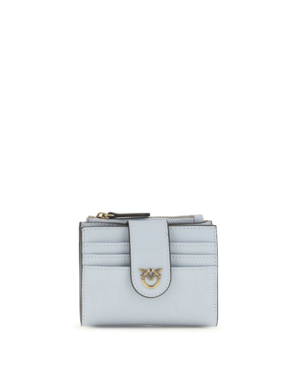 PINKO Blue Calf Leather Bos Taurus Wallet