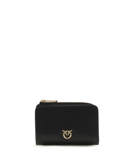 PINKO Black Calf Leather Bos Taurus Wallet