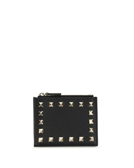 Valentino Garavani Black Calf Leather Bos Taurus Wallet