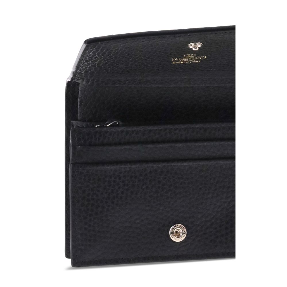 Valentino Garavani Black Calf Leather Bos Taurus Wallet - Image 3
