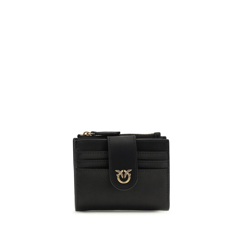 PINKO Black Calf Leather Bos Taurus Wallet
