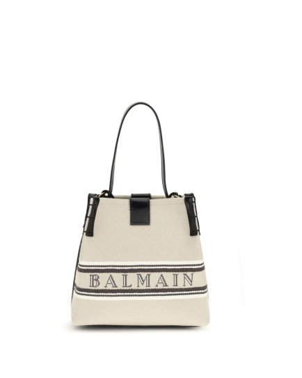 Balmain Beige Cotton Shoulder Bag