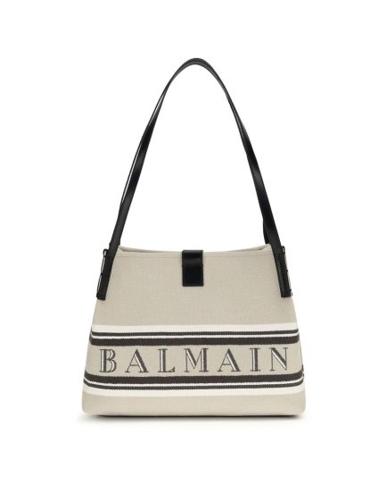 Balmain Beige Cotton Shoulder Bag