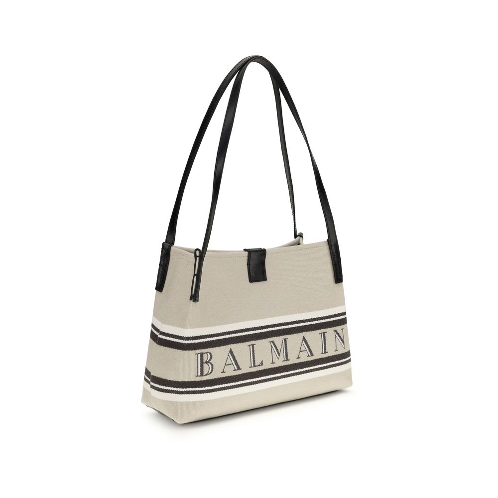 Balmain Beige Cotton Shoulder Bag - Image 2