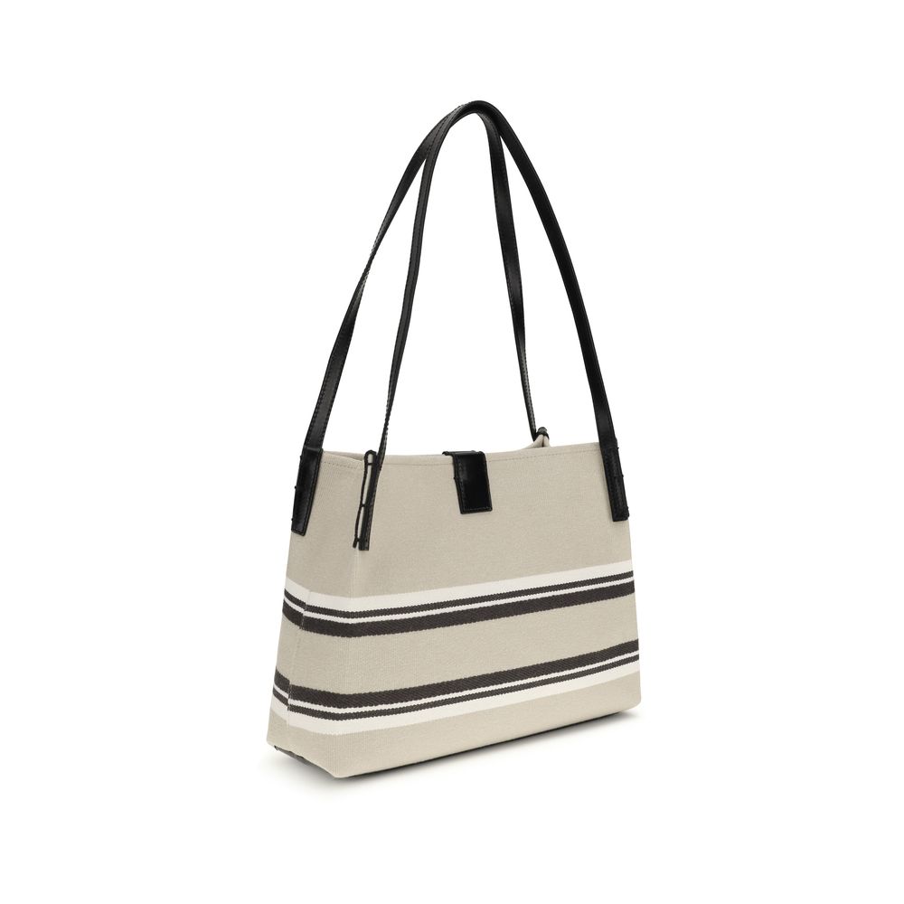 Balmain Beige Cotton Shoulder Bag - Image 3