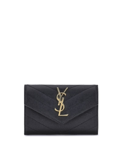Saint Laurent Black Calf Leather Bos Taurus Wallet