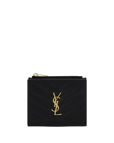 Saint Laurent Black Calf Leather Bos Taurus Wallet