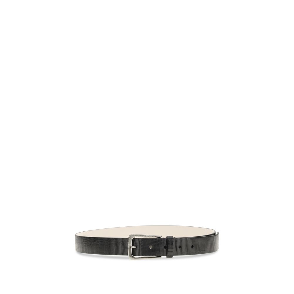 Brunello Cucinelli Black Calf Leather Bos Taurus Regular Belt - Image 2