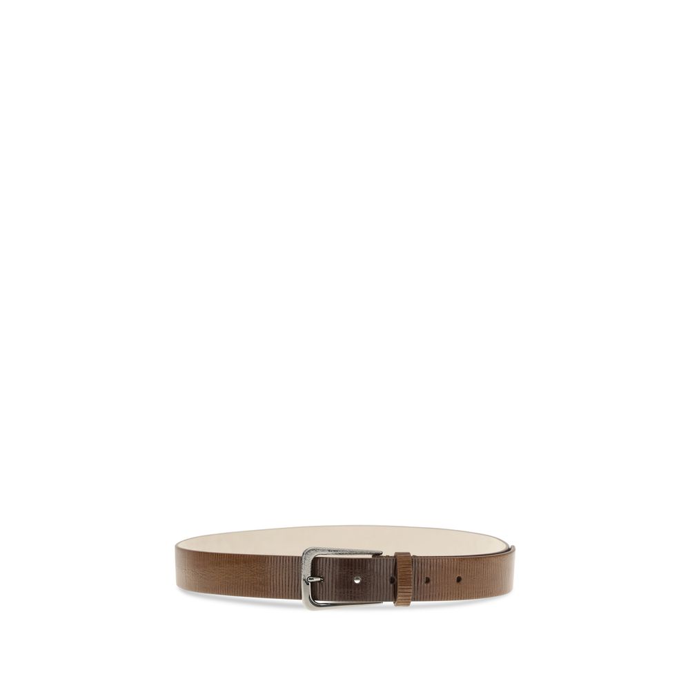 Brunello Cucinelli Brown Calf Leather Bos Taurus Regular Belt - Image 2