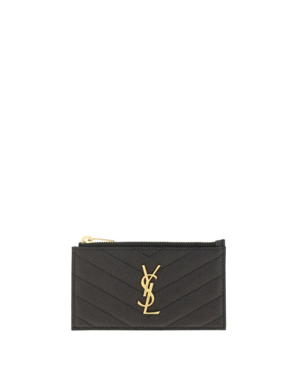 Saint Laurent Black Calf Leather Bos Taurus Wallet