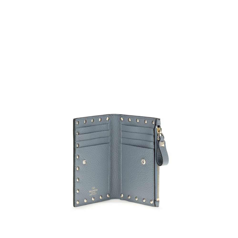 Valentino Garavani Blue Calf Leather Bos Taurus Wallet - Image 3
