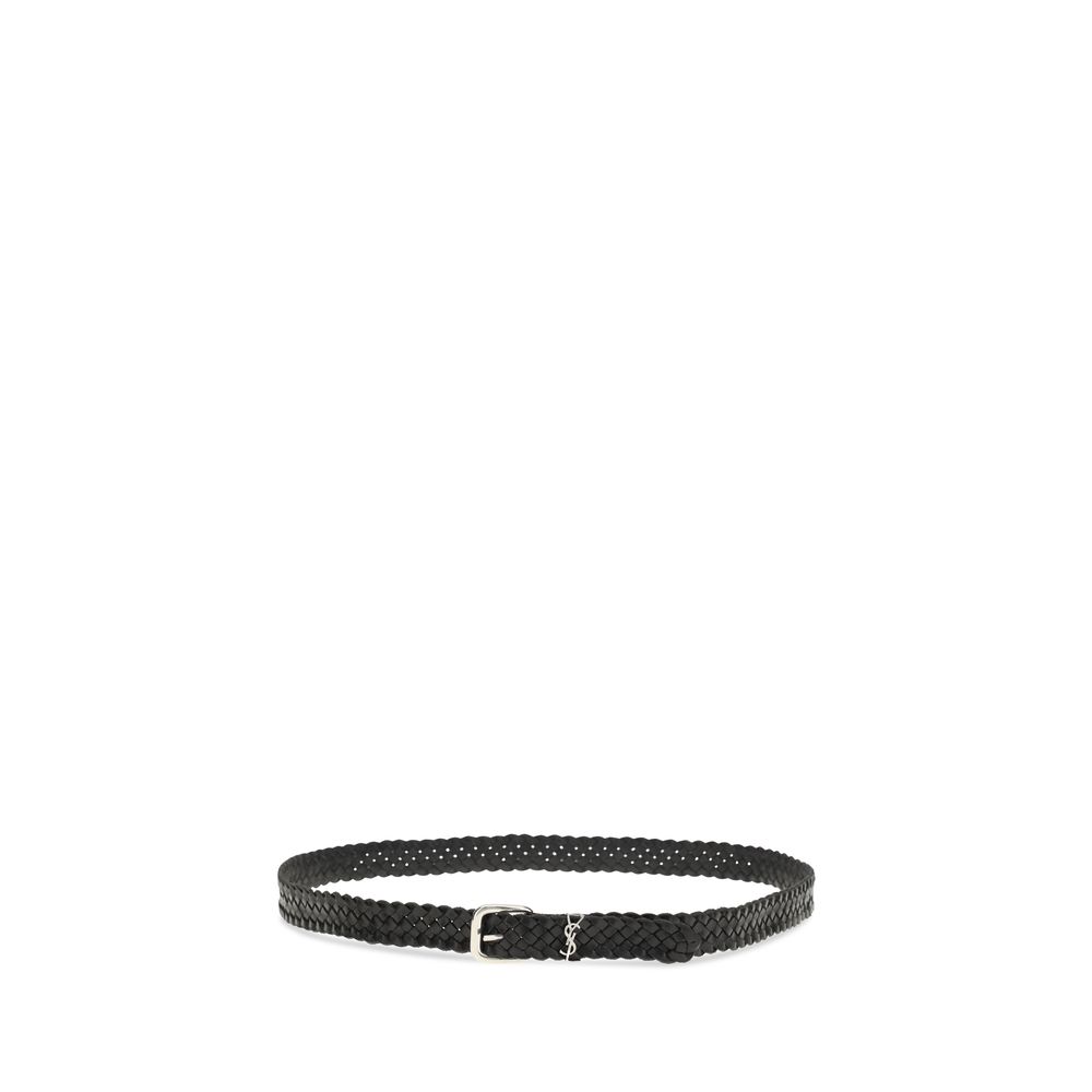 Saint Laurent Black Calf Leather Bos Taurus Regular Belt - Image 2