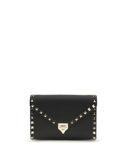 Valentino Garavani Black Calf Leather Bos Taurus Wallet