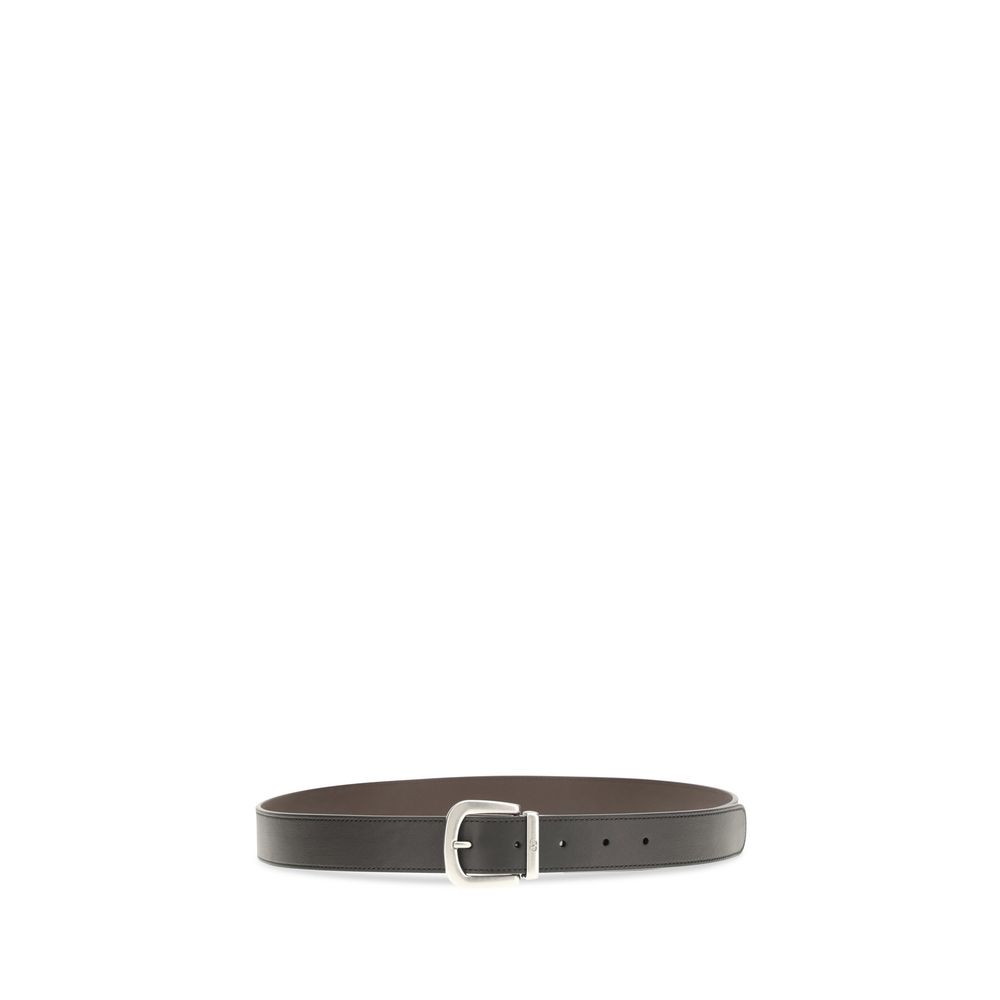 Valentino Garavani Black Calf Leather Bos Taurus Regular Belt - Image 2