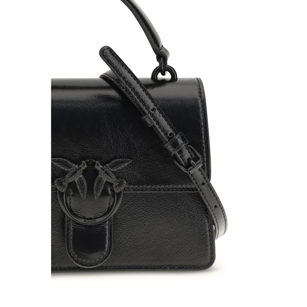 PINKO Black Goatskin Handbag - Image 4