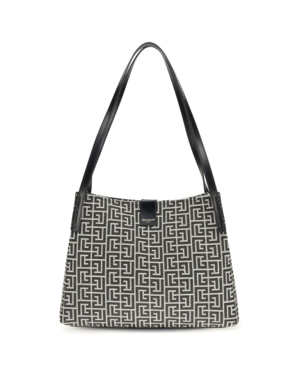 Balmain Black Cotton Shoulder Bag