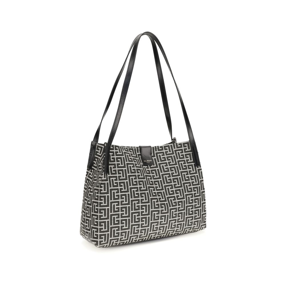 Balmain Black Cotton Shoulder Bag - Image 2