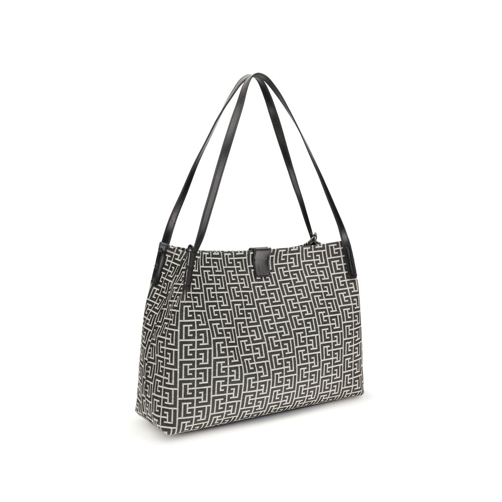 Balmain Black Cotton Shoulder Bag - Image 3