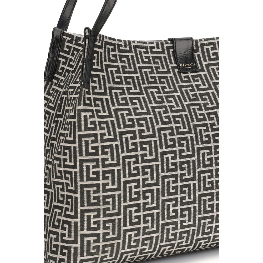 Balmain Black Cotton Shoulder Bag - Image 4