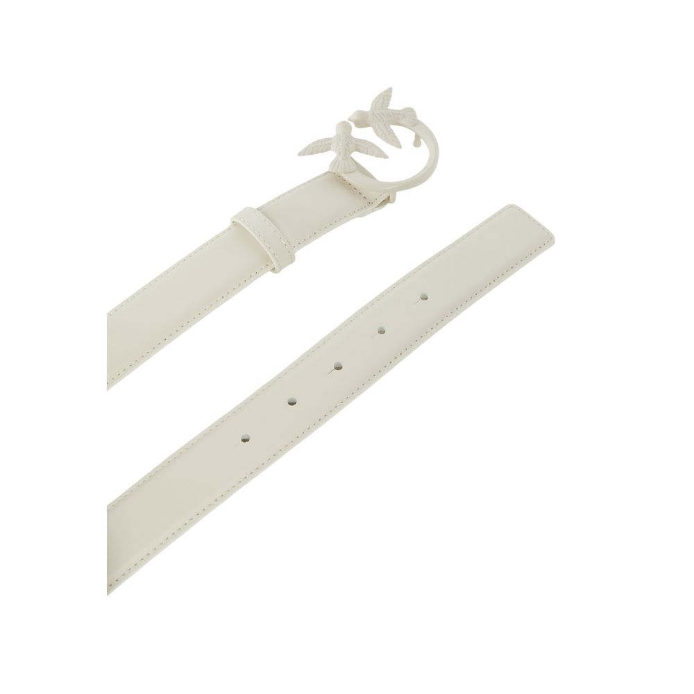 PINKO White Leather Regular Belt - Image 3