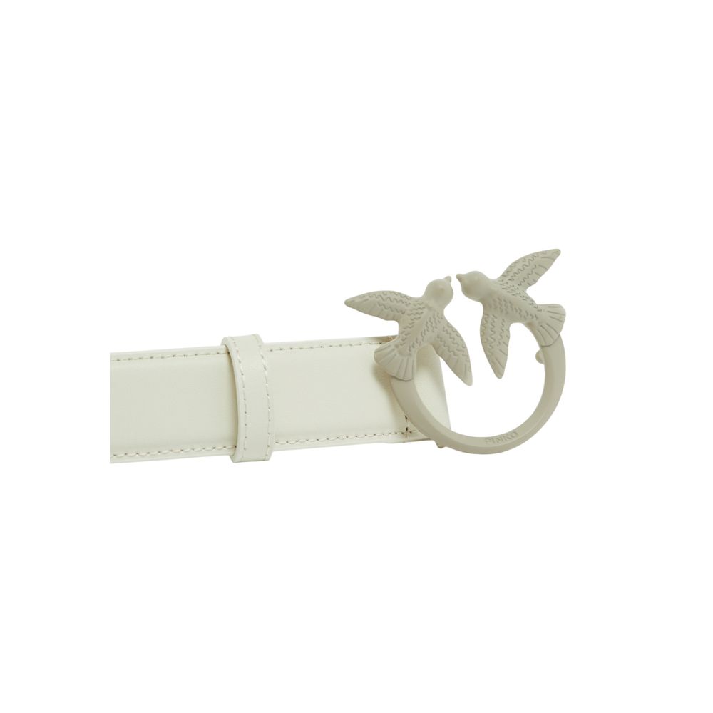 PINKO White Leather Regular Belt - Image 4