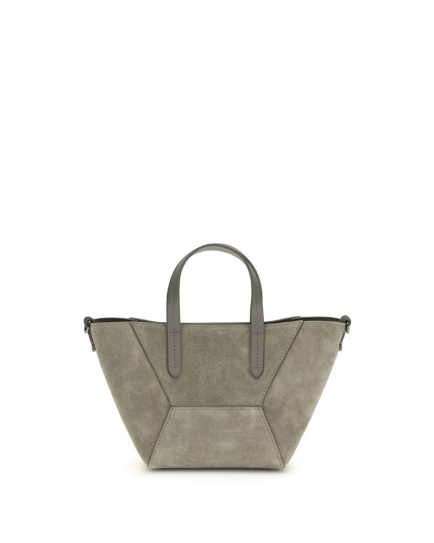 Brunello Cucinelli Brown Calf Leather Bos Taurus Shoulder Bag