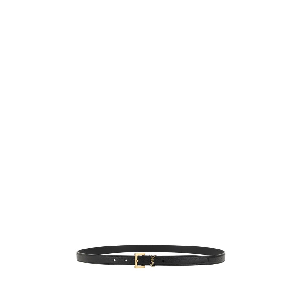 Saint Laurent Black Calf Leather Bos Taurus Regular Belt - Image 2
