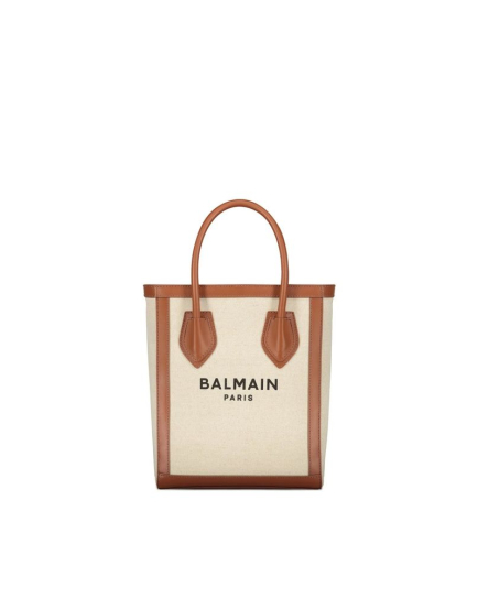 Balmain Brown Cotton Tote Bag