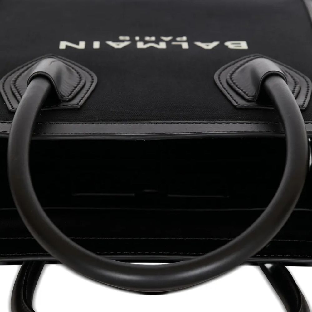 Balmain Black Cotton Tote Bag - Image 3