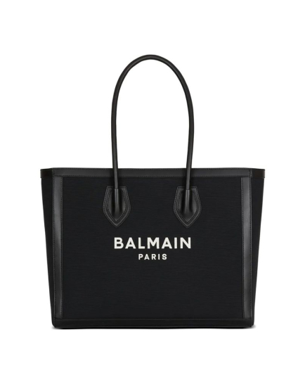 Balmain Black Cotton Tote Bag