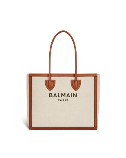 Balmain Beige Cotton Tote Bag