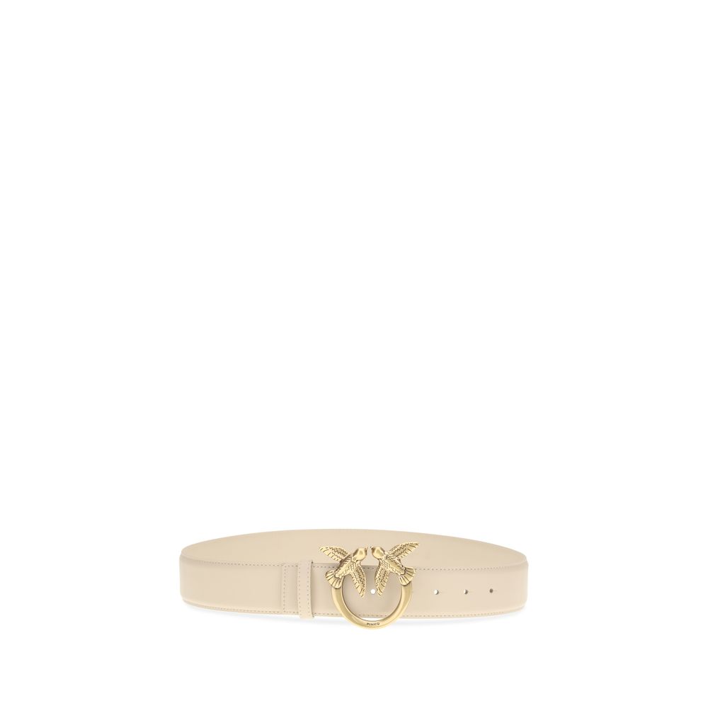 PINKO Beige Calf Leather Bos Taurus Regular Belt - Image 2