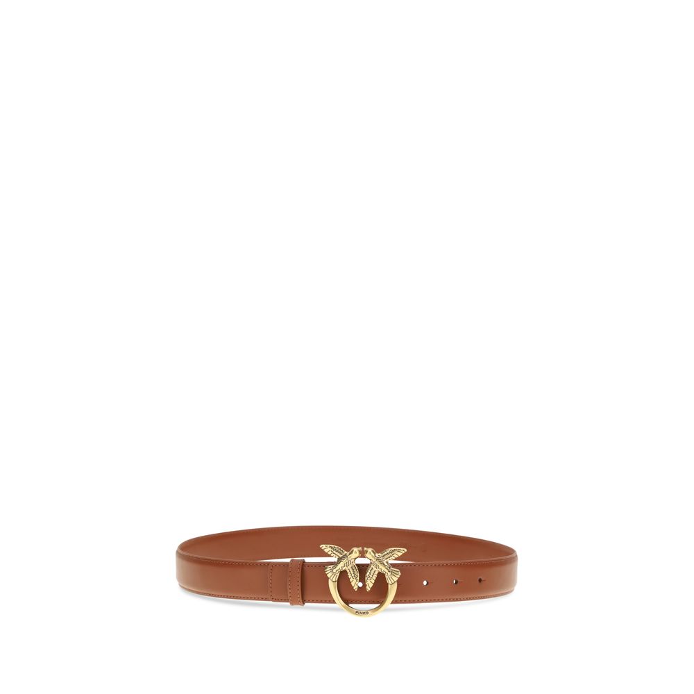 PINKO Brown Calf Leather Bos Taurus Regular Belt - Image 2