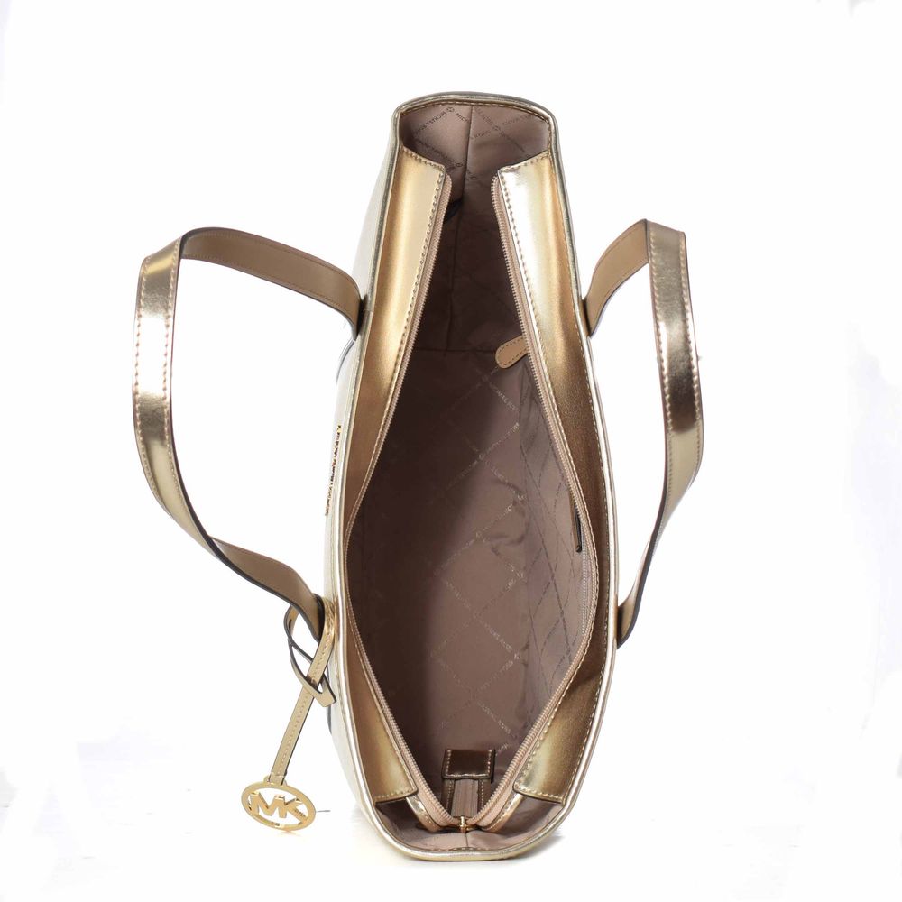 Michael Kors Gold Canvas Tote Bag - Image 3