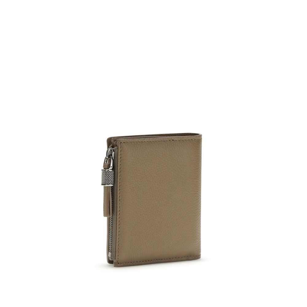 Brunello Cucinelli Beige Calf Leather Bos Taurus Wallet - Image 2